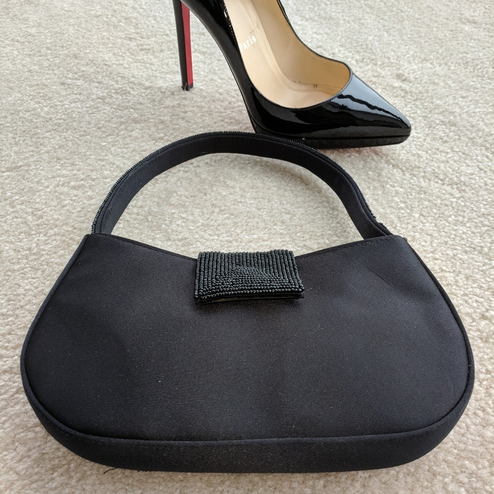NWT! Black evening handbag embellished